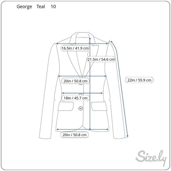 George Womens Teal Velvet Rhinestone Button Single Breasted Glam Blazer Jacket 1 - Picture 8 of 10